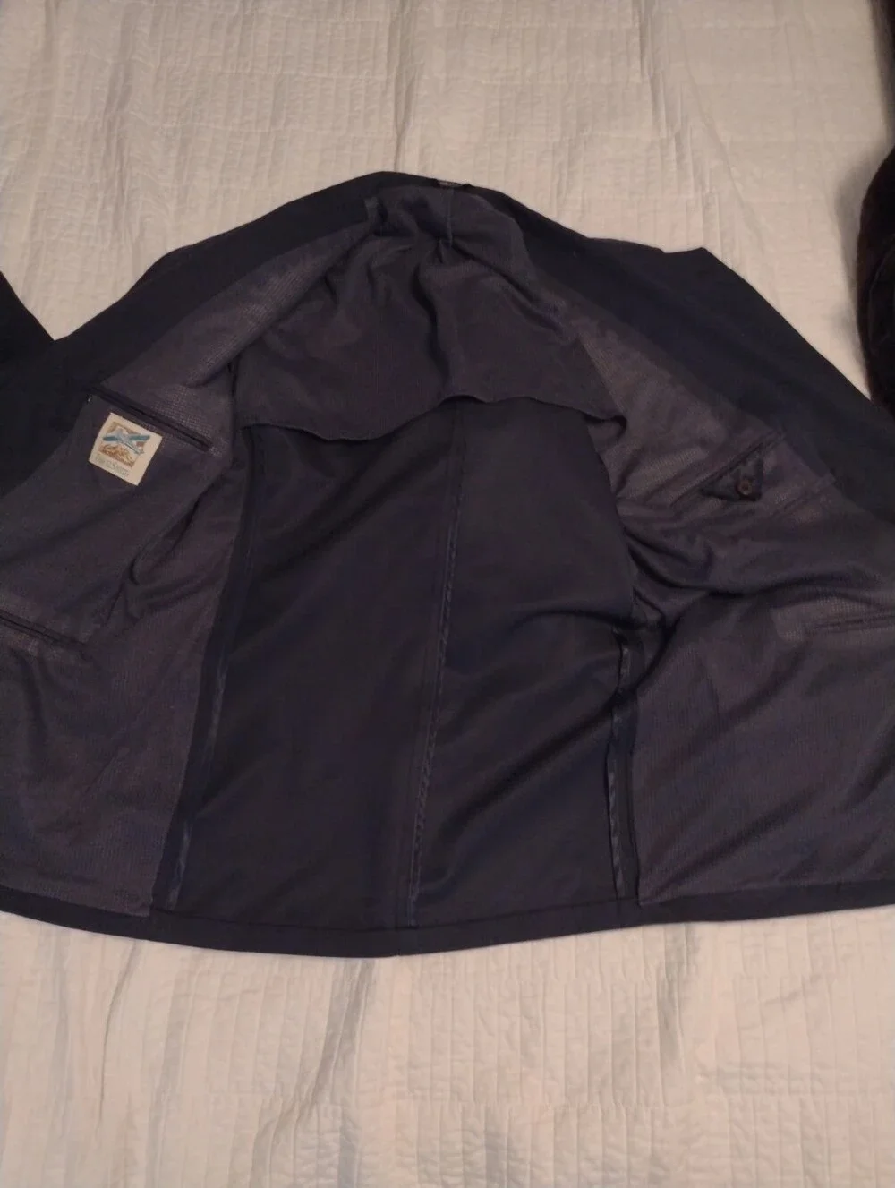 Vtg TravelSmith Blazer Jacket Men 42R Navy Sport Coat Made In USA